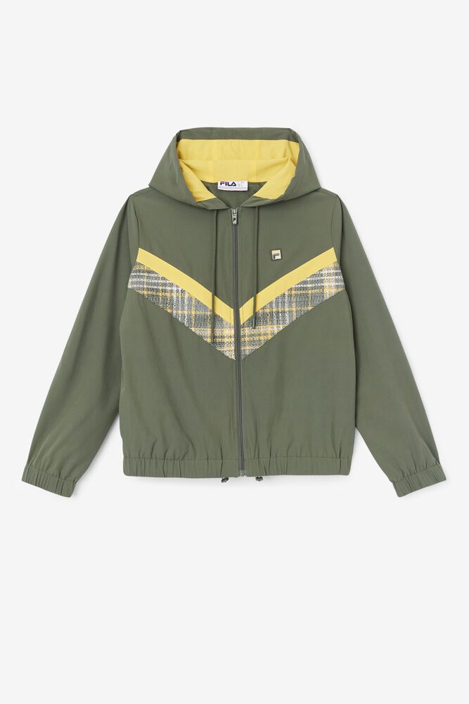 Fila Jacket Gemma Wind Womens Olive - India NHP-785064